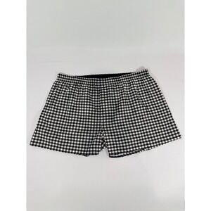 George Mens Gingham Check Boxers Black White Cotton Blend Stretch‎ 2XL 44-46